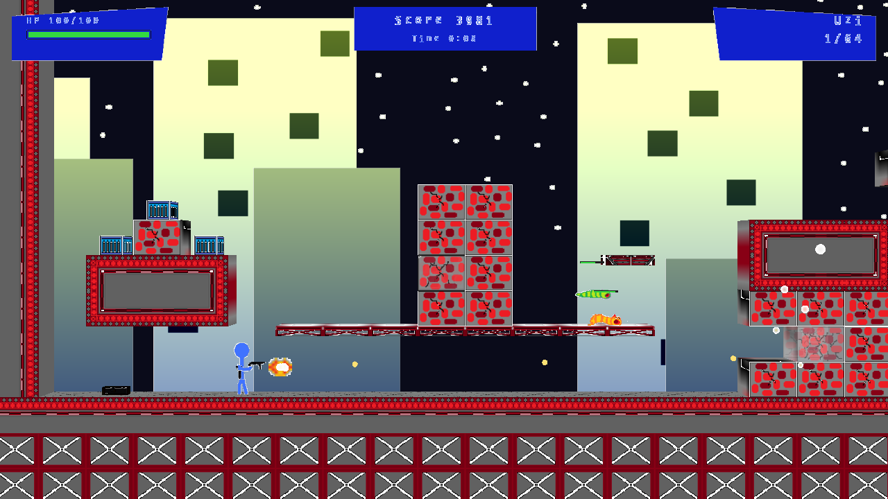 City night gameplay, development capture.